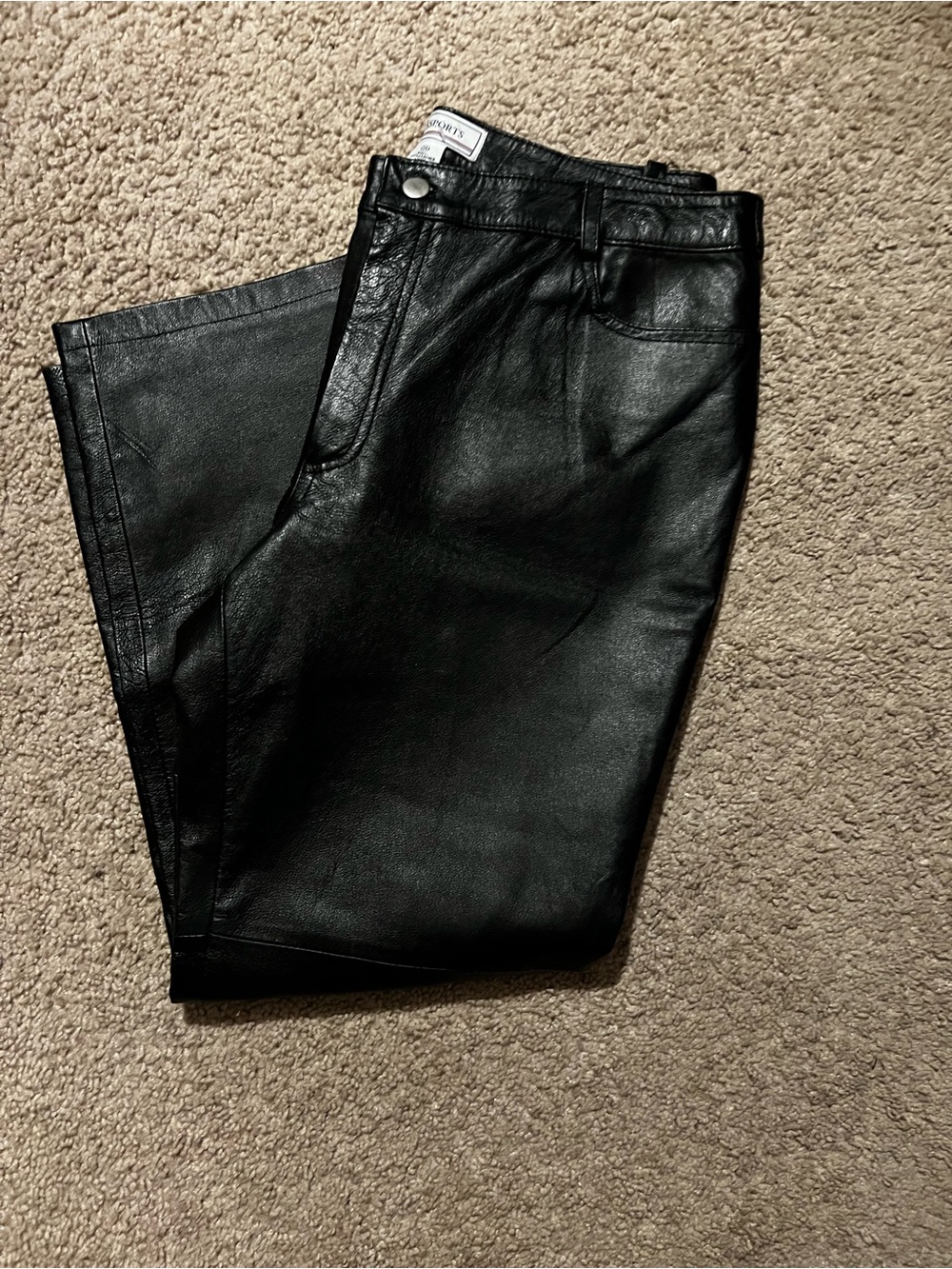 Passport woman’s Black Straight Leather Jeans